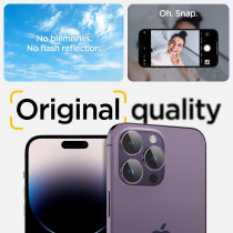 Spigen Camera Lens Screen Protector GlasTR EZ Fit Optik Pro Designed For iPhone 14 Pro Max/iPhone 14 Pro Case Friendly, Deep Purple, 2 Pack, AGL05597