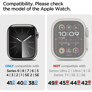 Spigen Lite Fit Band Designed For Apple Watch Band Series 9/8/SE2/7/6/SE/5/4/3/2/1 41mm/40mm/38mm, AMP02291