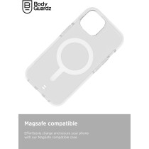 Bodyguardz Ace Pro For iPhone 15 Case, Heavy Duty Shockproof Cover With 18FT Military Grade Drop Tested, Compatible With MagSafe, Wireless Charging, Responsive Buttons, Clear/White, B0008ECR23A4E01