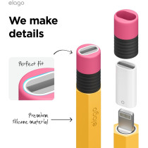 Elago Classic Pencil Case Compatible With Apple Pencil 1st Generation And Lightning Adapter, (Adapter Not Included), Protective Silicone Skin Cover Sleeve, Yellow, EAPEN1-SC-LTN-YE