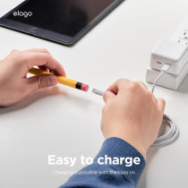 Elago Classic Pencil Case Compatible With Apple Pencil 1st Generation And Lightning Adapter, (Adapter Not Included), Protective Silicone Skin Cover Sleeve, Yellow, EAPEN1-SC-LTN-YE