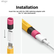Elago Classic Pencil Case Compatible With Apple Pencil 1st Generation And Lightning Adapter, (Adapter Not Included), Protective Silicone Skin Cover Sleeve, Yellow, EAPEN1-SC-LTN-YE