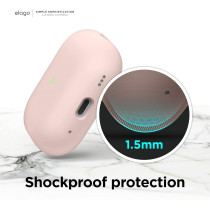 Elago Liquid Hybrid Case Compatible With AirPods Pro 2nd Generation Case Cover With Lanyard Compatible With AirPods Pro 2 Case, Triple Layer Protection, Dust Resistant, Shockproof, Pink, EAPP2RH-BA+ROSTR