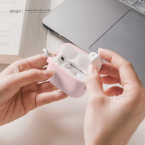 Elago Compatible With AirPods Pro 2 Case 2022, Silicone Case With Keychain Compatible With Apple AirPods Pro 2nd Generation Case, Front LED Visible, Supports Wireless Charging, Lovely Pink, EAPP2SC-HANG-LPK