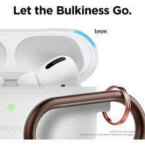 Elago Silicone Cover Compatible With Apple Pro Case Keychain Included, Supports Wireless Charging, Perfect Protection, Slim And Lightweight, White, EAPPSM-HANG-LUBL