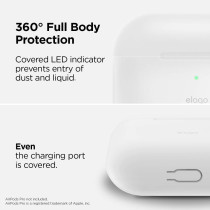 Elago Silicone Cover Compatible With Apple Pro Case Keychain Included, Supports Wireless Charging, Perfect Protection, Slim And Lightweight, White, EAPPSM-HANG-LUBL