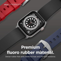 Elago Sport Band Compatible With Apple Watch Band Ultra2/Ultra/SE/9/8/7/6/5/4/3/2/1 Compatible With iWatch/38mm/40mm/42mm/44mm/45mm/49mm Premium Fluoro Rubber Material, Black, EAW-BAND-40BK