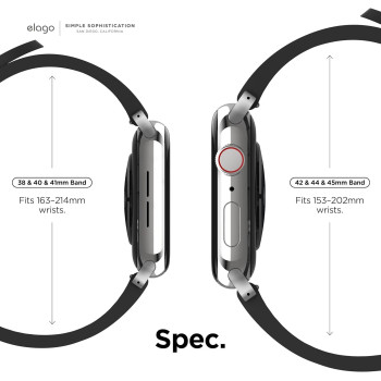 Elago Sport Band Compatible With Apple Watch Band Ultra2/Ultra/SE/9/8/7/6/5/4/3/2/1 Compatible With iWatch/38mm/40mm/42mm/44mm/45mm/49mm Premium Fluoro Rubber Material, Black, EAW-BAND-40BK