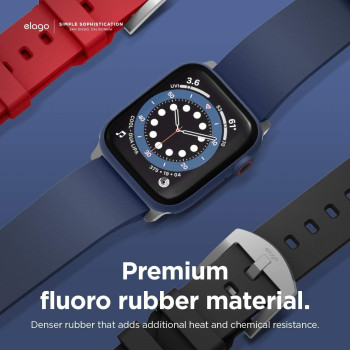 Elago Sport Band Compatible With Apple Watch Band Ultra2/Ultra/SE/9/8/7/6/5/4/3/2/1 Compatible With iWatch 38mm/40mm/42mm/44mm/45mm/49mm Premium Fluoro Rubber Material, Jean Indigo, EAW-BAND-40BK