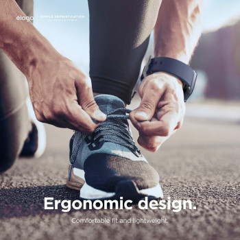 Elago Sport Band Compatible With Apple Watch Band Ultra2/Ultra/SE/9/8/7/6/5/4/3/2/1 Compatible With iWatch 38mm/40mm/42mm/44mm/45mm/49mm Premium Fluoro Rubber Material, Jean Indigo, EAW-BAND-40BK