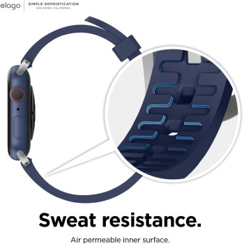 Elago Sport Band Compatible With Apple Watch Band Ultra2/Ultra/SE/9/8/7/6/5/4/3/2/1 Compatible With iWatch 38mm/40mm/42mm/44mm/45mm/49mm Premium Fluoro Rubber Material, Jean Indigo, EAW-BAND-40BK