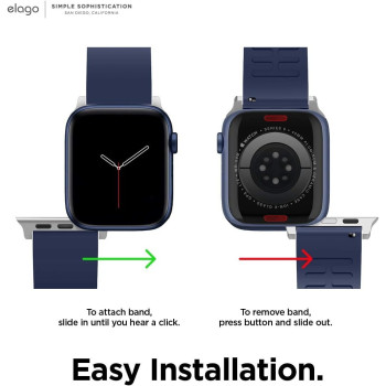 Elago Sport Band Compatible With Apple Watch Band Ultra2/Ultra/SE/9/8/7/6/5/4/3/2/1 Compatible With iWatch 38mm/40mm/42mm/44mm/45mm/49mm Premium Fluoro Rubber Material, Jean Indigo, EAW-BAND-40BK