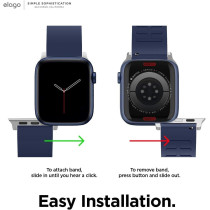 Elago Sport Band Compatible With Apple Watch Band Ultra2/Ultra/SE/9/8/7/6/5/4/3/2/1 Compatible With iWatch 38mm/40mm/42mm/44mm/45mm/49mm Premium Fluoro Rubber Material, Jean Indigo, EAW-BAND-40BK
