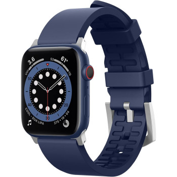 Elago Sport Band Compatible With Apple Watch Band Ultra2/Ultra/SE/9/8/7/6/5/4/3/2/1 Compatible With iWatch 38mm/40mm/42mm/44mm/45mm/49mm Premium Fluoro Rubber Material, Jean Indigo, EAW-BAND-40BK