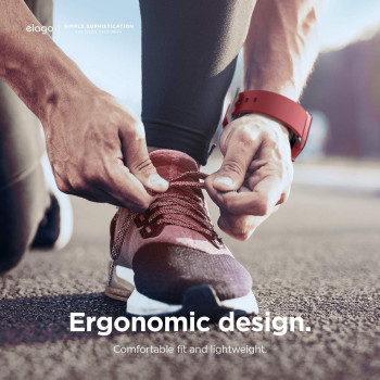 Elago Sport Band Compatible With Apple Watch Band Ultra2/Ultra/SE/9/8/7/6/5/4/3/2/1 Compatible With iWatch 38mm/40mm/42mm/44mm/45mm/49mm-Premium Fluoro Rubber Material, Red, EAW-BAND-40BK