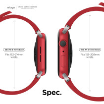 Elago Sport Band Compatible With Apple Watch Band Ultra2/Ultra/SE/9/8/7/6/5/4/3/2/1 Compatible With iWatch 38mm/40mm/42mm/44mm/45mm/49mm-Premium Fluoro Rubber Material, Red, EAW-BAND-40BK