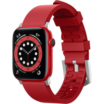 Elago Sport Band Compatible With Apple Watch Band Ultra2/Ultra/SE/9/8/7/6/5/4/3/2/1 Compatible With iWatch 38mm/40mm/42mm/44mm/45mm/49mm-Premium Fluoro Rubber Material, Red, EAW-BAND-40BK