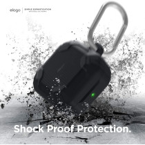 Elago Armor Case Compatible With Samsung Galaxy Buds FE Case 2023/Galaxy Buds 2 Pro Case 2022/Galaxy Buds 2 Case 2021/Galaxy Buds Pro Case 2021/Galaxy Buds Live Case 2020, Black, EGBUDSLIVE-AM-BK