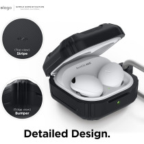 Elago Armor Case Compatible With Samsung Galaxy Buds FE Case 2023/Galaxy Buds 2 Pro Case 2022/Galaxy Buds 2 Case 2021/Galaxy Buds Pro Case 2021/Galaxy Buds Live Case 2020, Black, EGBUDSLIVE-AM-BK