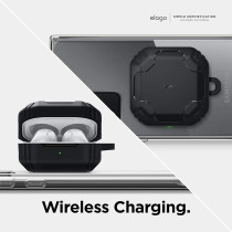 Elago Armor Case Compatible With Samsung Galaxy Buds FE Case 2023/Galaxy Buds 2 Pro Case 2022/Galaxy Buds 2 Case 2021/Galaxy Buds Pro Case 2021/Galaxy Buds Live Case 2020, Black, EGBUDSLIVE-AM-BK