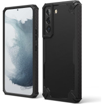 Elago Armor Compatible With Samsung Galaxy S22 Case 6.1inch-US Military Grade Drop Protection, Heavy-Duty Protective Case, Carbon Fiber, Tough Rugged Design, Shockproof Bumper Cover, Black, EGS22AM62-BK