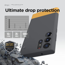 Elago Glide Compatible With Samsung Galaxy S23 Ultra Case, Precise Camera Cutouts, Drop Protection, Shockproof Protective Cover, PC Plus TPU Hybrid Technologies, Full Cover Design, Dark Grey Plus Yellow, EGS23GL68-DGYYE