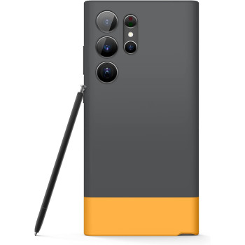 Elago Glide Compatible With Samsung Galaxy S23 Ultra Case, Precise Camera Cutouts, Drop Protection, Shockproof Protective Cover, PC Plus TPU Hybrid Technologies, Full Cover Design, Dark Grey Plus Yellow, EGS23GL68-DGYYE