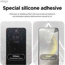 Elago Tempered Glass Plus Screen Protector Compatible With Samsung Galaxy S24, 9H Surface Hardness, Anti-Fingerprint, Shatter-Proof, Curved Full Coverage, Scratch Protection, Crystal Clear Clarity, EGS24-62TG