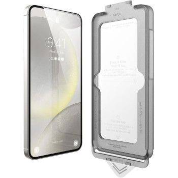 Elago Tempered Glass Plus Screen Protector Compatible With Samsung Galaxy S24, 9H Surface Hardness, Anti-Fingerprint, Shatter-Proof, Curved Full Coverage, Scratch Protection, Crystal Clear Clarity, EGS24-62TG