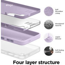 Elago Compatible With Samsung Galaxy S24 Plus Case, Liquid Silicone Case, Full Body Protective Cover, Shockproof, Slim Phone Case, Anti-Scratch Soft Microfiber Lining, 6.7 inch, Lavender, EGS24SC67-LV