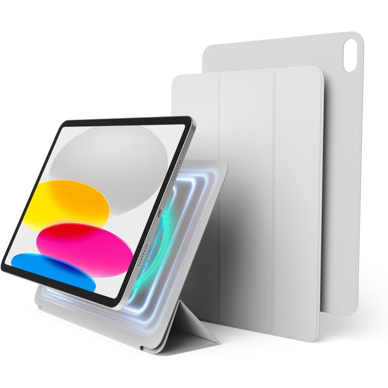 Elago Case For iPad 10th Generation iPad Case With Magnetic Attachment To Metal Materials, Compatible With Apple iPad Pencil And Pencil Case, Light Grey, EPAD109-10-MFLO-LGY