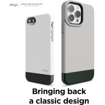Elago Glide Armor Case Designed For iPhone 13 Pro Max Case, Drop Protection, Shockproof Protective TPU Cover, Upgraded Shockproof, Mix And Match Parts, Enhanced Camera Guard, Stone/Dark Green, ES13GL67-STDGR