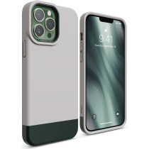 Elago Glide Armor Case Designed For iPhone 13 Pro Max Case, Drop Protection, Shockproof Protective TPU Cover, Upgraded Shockproof, Mix And Match Parts, Enhanced Camera Guard, Stone/Dark Green, ES13GL67-STDGR