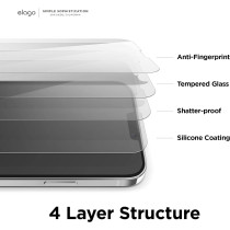 Elago Tempered Glass Plus Screen Protector Compatible With iPhone 14, iPhone 13, iPhone 13 Pro 9H Surface Hardness, Anti-Fingerprint, Shatter-Proof, Scratch Protection, Crystal Clear Clarity, ES13-61TG