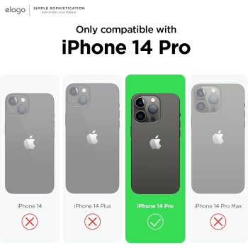 Elago Armor Compatible With iPhone 14 Pro Case 6.1 Inch US Military Grade Drop Protection, Heavy-Duty Protective Case, Carbon Fiber Texture, Tough Rugged Design, Shockproof Bumper Cover, Black, ES14AM61PRO-BK
