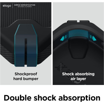 Elago Armor Compatible With iPhone 14 Pro Case 6.1 Inch US Military Grade Drop Protection, Heavy-Duty Protective Case, Carbon Fiber Texture, Tough Rugged Design, Shockproof Bumper Cover, Black, ES14AM61PRO-BK