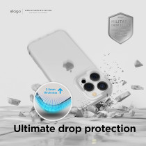 Elago Dual Clear Case Compatible With iPhone 14 Pro Max Case Clear 6.7 Inch PC Plus TPU Hybrid Technology, Reduced Yellowing, Crystal Clear, Shockproof Bumper Cover, Full Body Protection, White, ES14DU67PRO-WH
