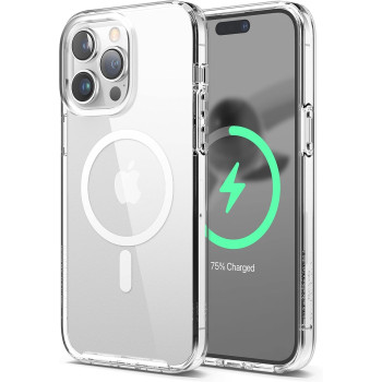 Elago Magnetic Hybrid Clear Case Compatible With iPhone 14 Pro Max Case, Compatible With MagSafe, 6.7", US Military Grade Drop Protection, PC Plus TPU Hybrid Technology, Reduced Yellowing, Transparent, ES14MSHB67PRO-TR