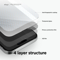 Elago Privacy Glass Plus Screen Protector Compatible With iPhone 14 Pro Protect Privacy, 9H Surface Hardness, Shatter-Proof, Scratch Protection, ES14PRO-61PR