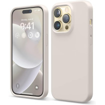 Elago Compatible With iPhone 14 Pro Case, Liquid Silicone Case, Full Body Protective Cover, Shockproof, Slim Phone Case, Anti-Scratch Soft Microfiber Lining, 6.1 inch, Stone, ES14SC61PRO-ST