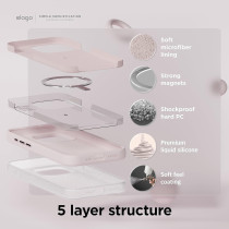 Elago Magnetic Silicone Case Compatible With iPhone 15 Pro Case 6.1 Inch Compatible With All MagSafe Accessories Built-In Magnets, Soft Grip Silicone, Shockproof, Lovely Pink, ES!5MSSC61PRO-LPK