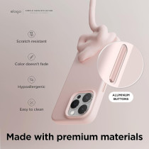 Elago Magnetic Silicone Case Compatible With iPhone 15 Pro Case 6.1 Inch Compatible With All MagSafe Accessories Built-In Magnets, Soft Grip Silicone, Shockproof, Lovely Pink, ES!5MSSC61PRO-LPK