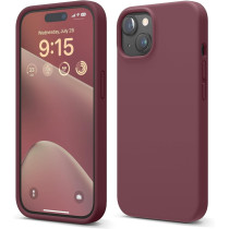 Elago Compatible With iPhone 15 Case, Liquid Silicone Case, Full Body Protective Cover, Shockproof, Slim Phone Case, Anti-Scratch Soft Microfiber Lining, 6.1 inch, Burgundy, ES15SC61-BGD