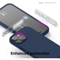 Elago Compatible With iPhone 15 Plus Case, Liquid Silicone Case, Full Body Protective Cover, Shockproof, Slim Phone Case, Anti-Scratch Soft Microfiber Lining, 6.7 inch, Jean Indigo, ES15SC67-JIN