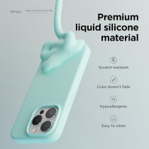 Elago Compatible With iPhone 15 Pro Max Case, Liquid Silicone Case, Full Body Protective Cover, Shockproof, Slim Phone Case, Anti-Scratch Soft Microfiber Lining, 6.7 inch, Aqua Sky, ES15SC67PRO-ASKY