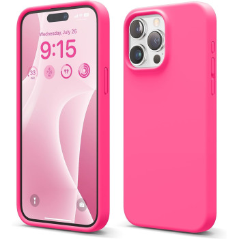 Elago Compatible With iPhone 15 Pro Max Case, Liquid Silicone Case, Full Body Protective Cover, Shockproof, Slim Phone Case, Anti-Scratch Soft Microfiber Lining, 6.7 inch, Ice Red, ES15SC67PRO-IRED