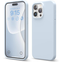 Elago Compatible With iPhone 15 Pro Max Case, Liquid Silicone Case, Full Body Protective Cover, Shockproof, Slim Phone Case, Anti-Scratch Soft Microfiber Lining, 6.7 inch, Light Blue, ES15SC67PRO-LBL