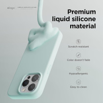 Elago Compatible With iPhone 15 Pro Max Case, Liquid Silicone Case, Full Body Protective Cover, Shockproof, Slim Phone Case, Anti-Scratch Soft Microfiber Lining, 6.7 inch, Mint, ES15SC67PRO-MT