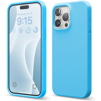 Elago Compatible With iPhone 15 Pro Max Case, Liquid Silicone Case, Full Body Protective Cover, Shockproof, Slim Phone Case, Anti-Scratch Soft Microfiber Lining, 6.7 inch, Ocean Blue, PARENT-ES15SC67PRO