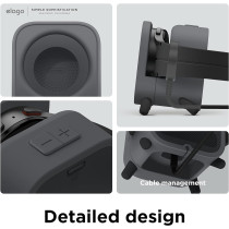 Elago GW5 Stand Compatible With Samsung Galaxy Watch 6 Series Charger Stand/5 Charger, 40, 44mm/5 Pro Charger, 45mm 2022-2023, Classic Speaker Design, Dark Grey Charging Cable Not Included, EST-GWT5-29-DGY